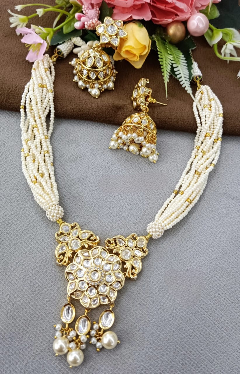 Kundan With Pearl Beading Choker For Women