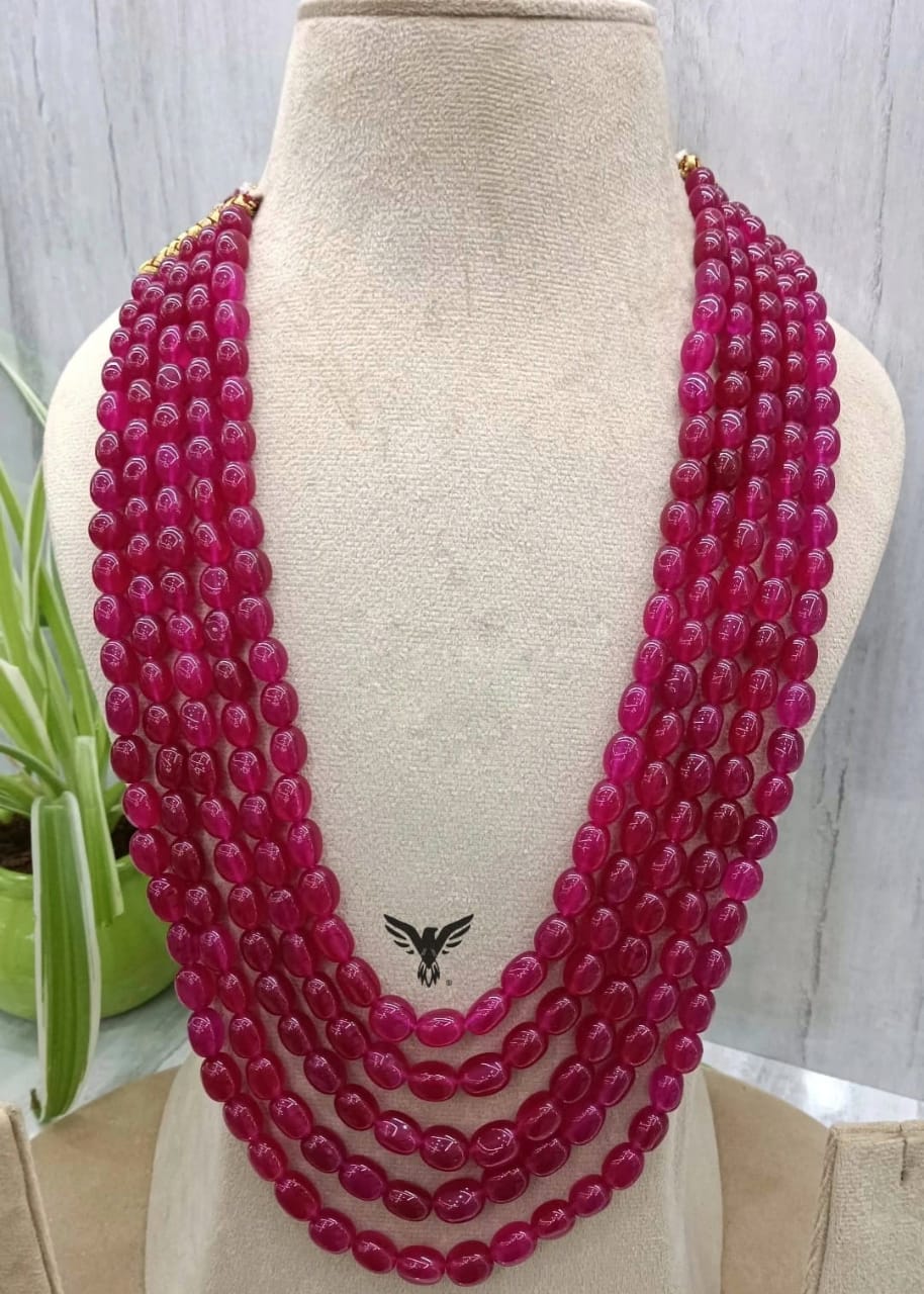 Zed stone five layered Ruby necklace for women
