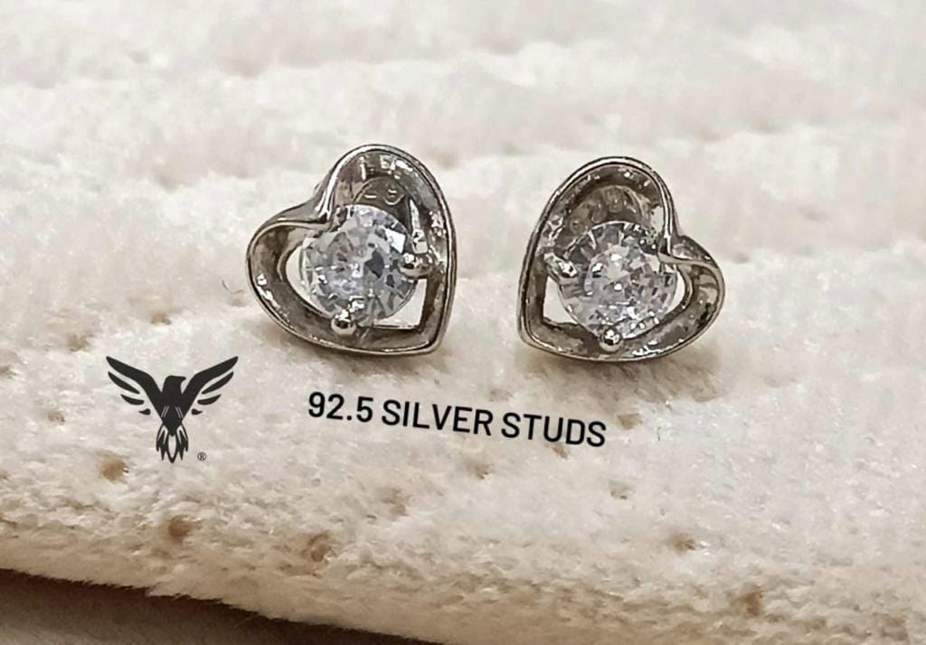 Little hearts 92.5 sterling silver hallmarked studs for women