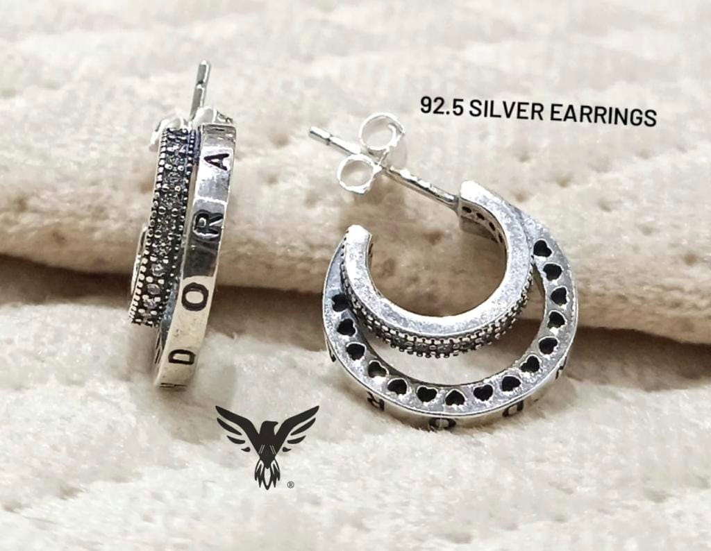 Dual Pandora 92.5 sterling silver hallmarked Earrings for women
