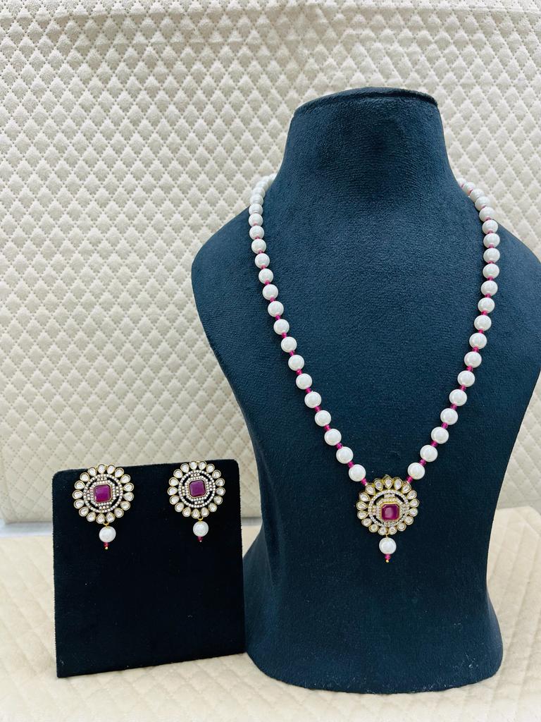 MOSANITE PENDENT SET RUBY DOUBLET