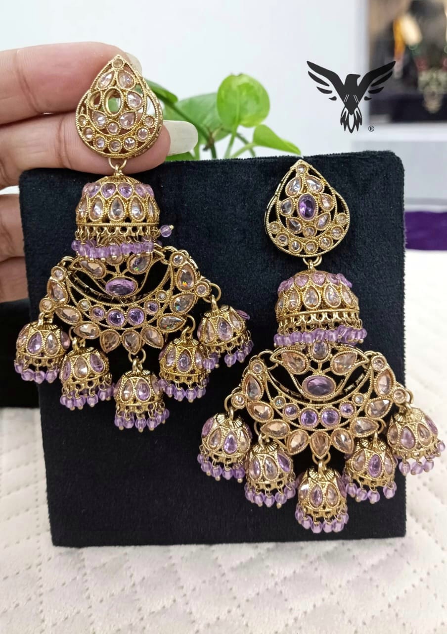 Dhanvi Chandbalis in Jhumki Drops Kundan Earring For Women