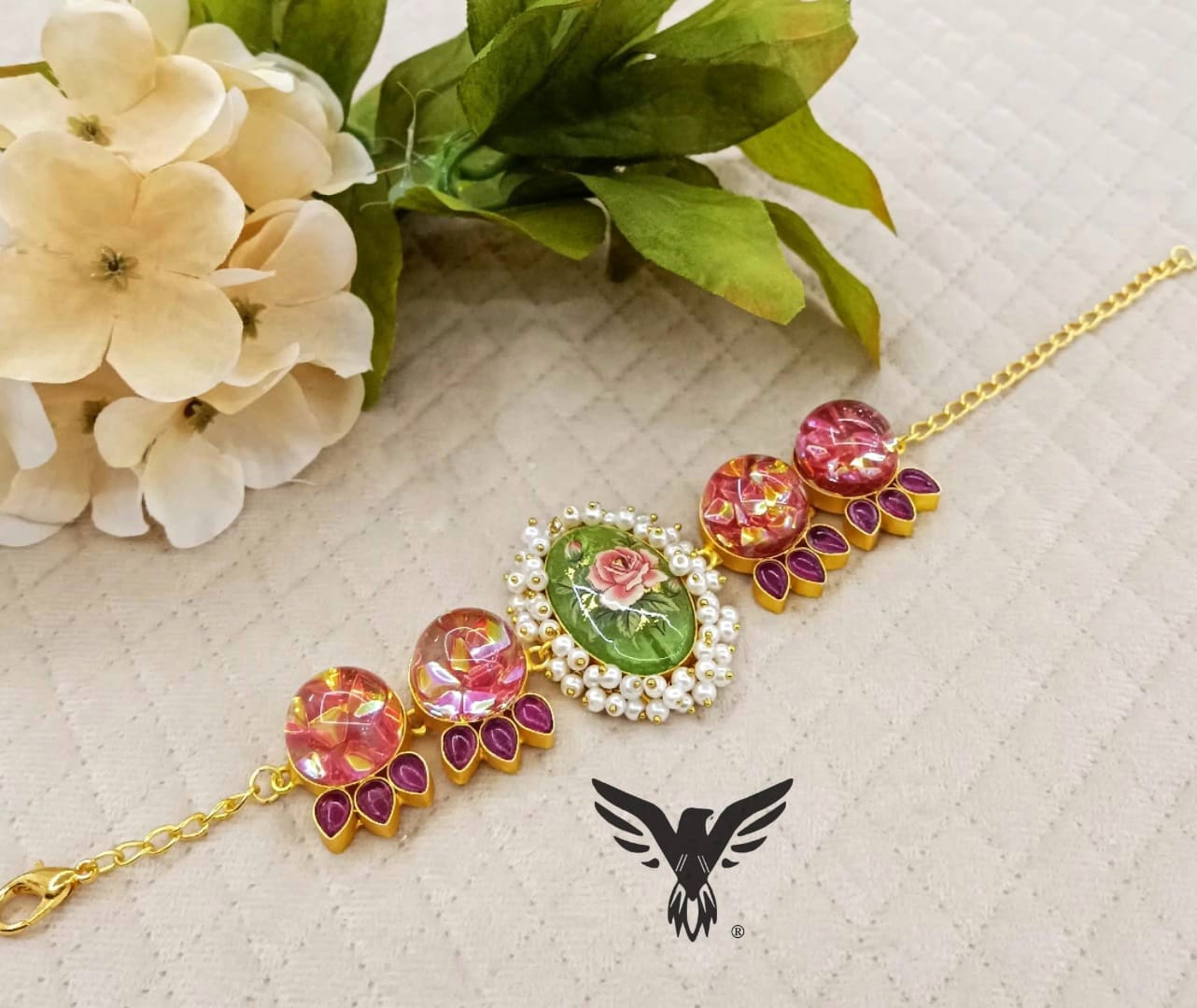 Diksha Duzy Trendy Bracelet In Ruby For Women