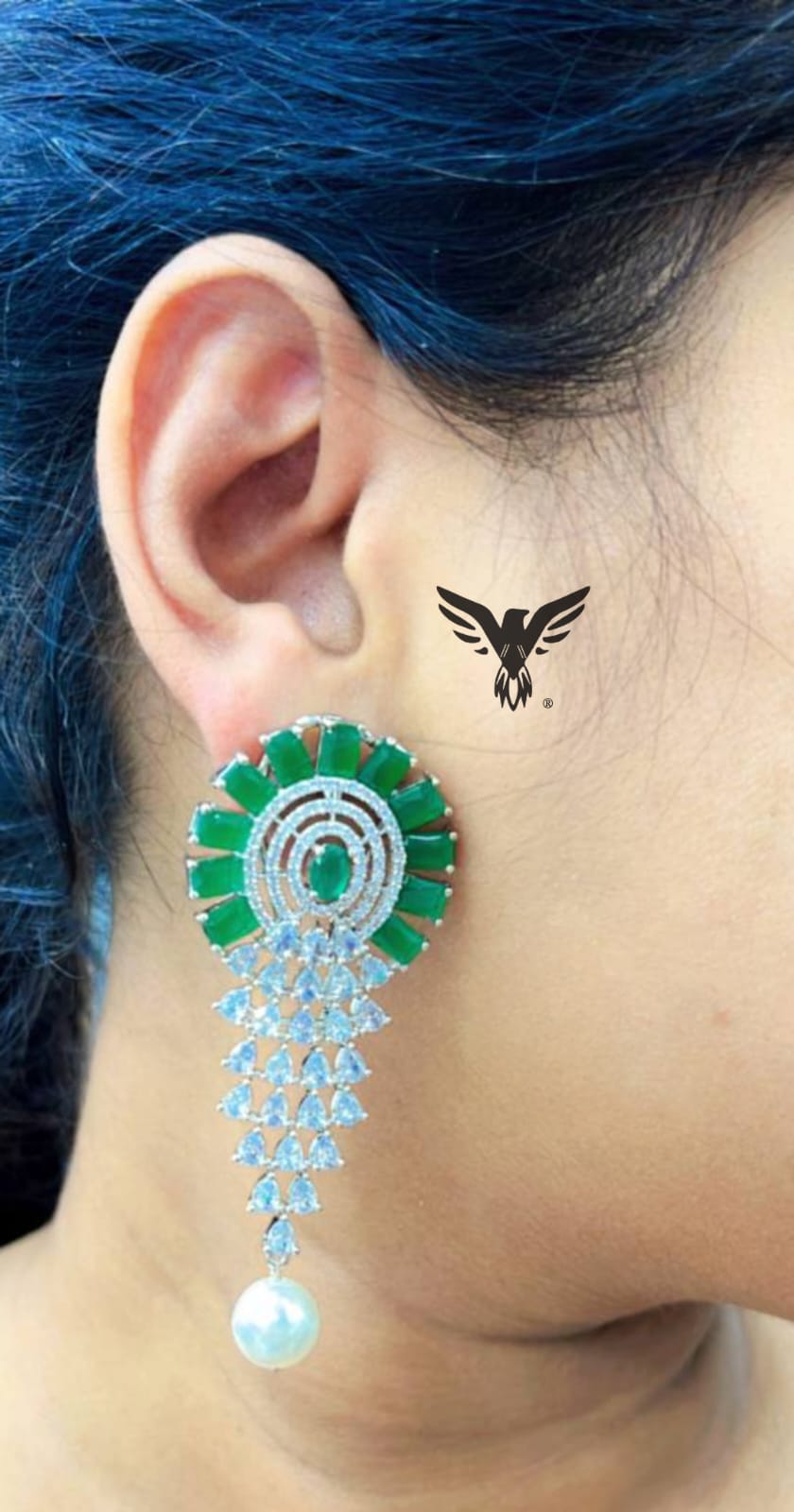 Arko Diamond In Pearl Drop Earings For Women