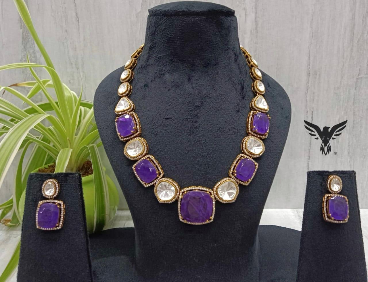 Kilki Ranibaagh Amethyst Doublet with Enamel CZ’s