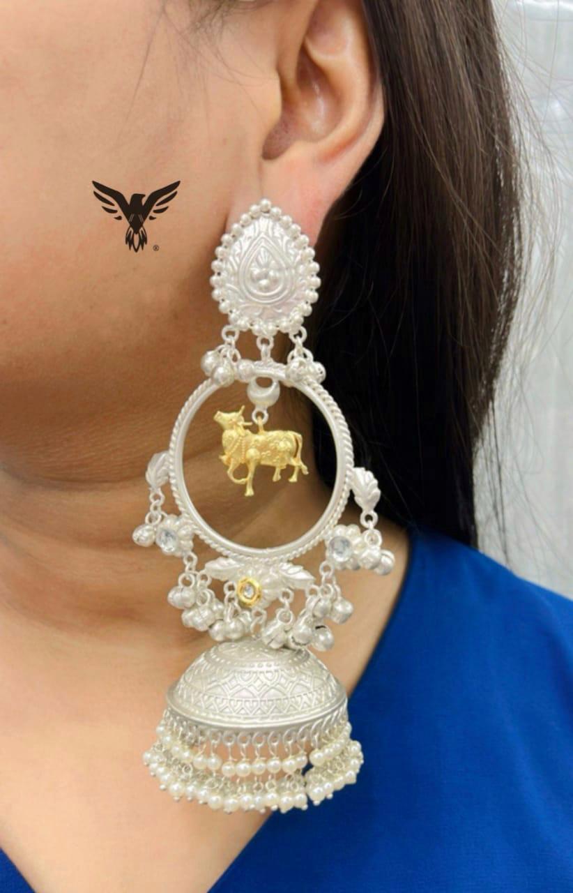 Muskan Silver Look Alike Earings IN Jhumki Drops For Women