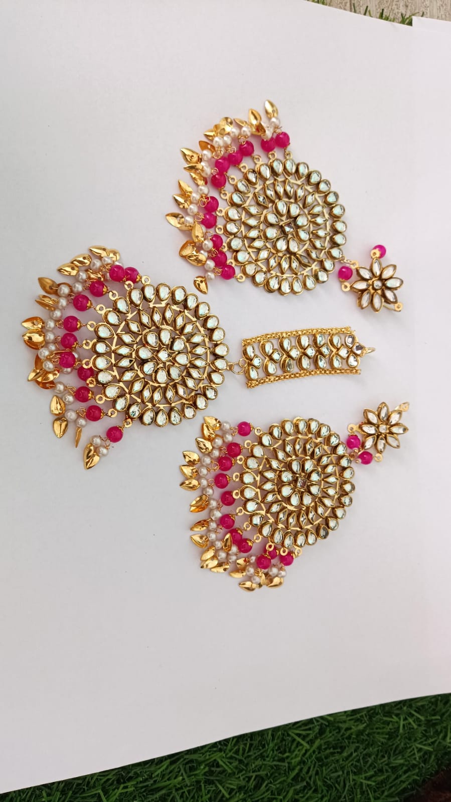 Manjeet Punjabi kundan Mnagtika And Earings For Women