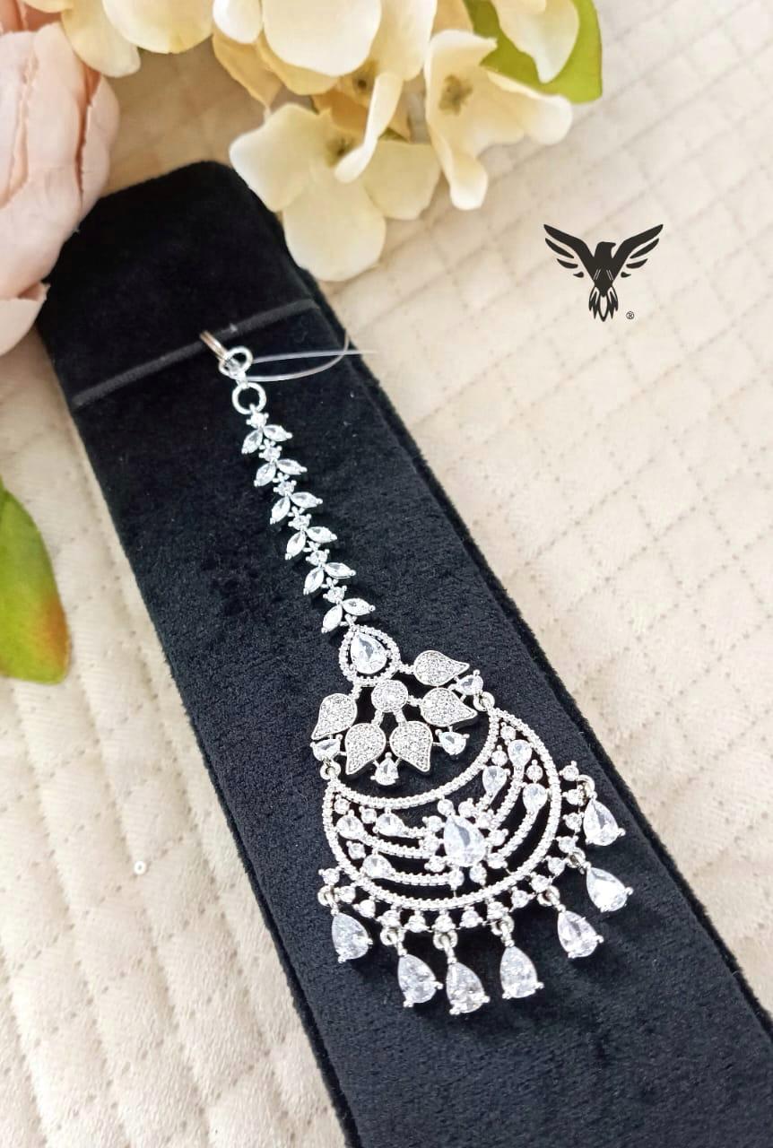 Ruksana Cz Stone Mangtika In Diamond Drop For Women