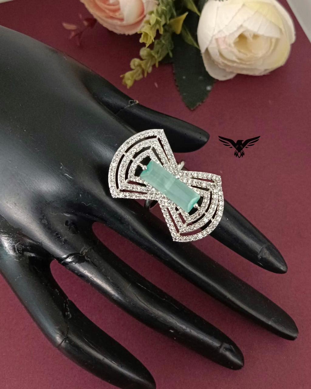 Shinda Diamond Ring In Mint For Women