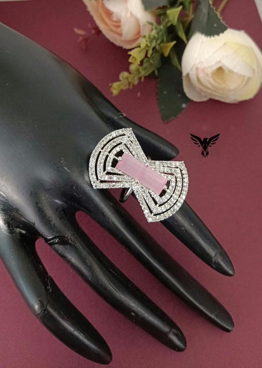 Shinda Diamond Ring In Pink For Women