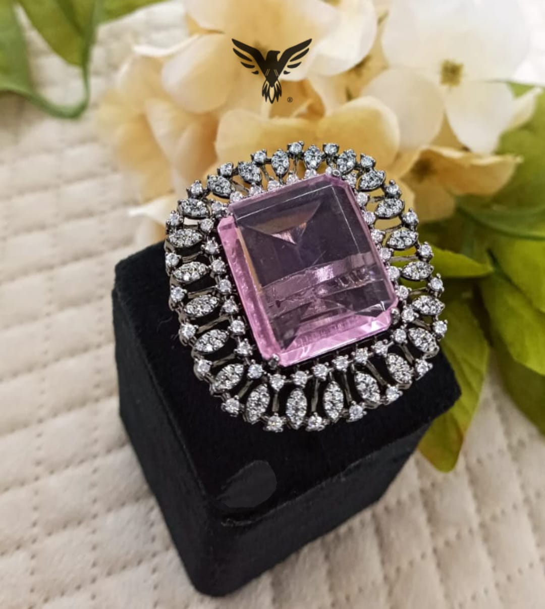 Niharika pink Doublet Diamond Ring For Women