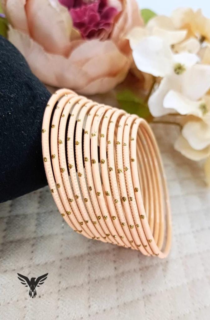 Triya Peach bangles For Women