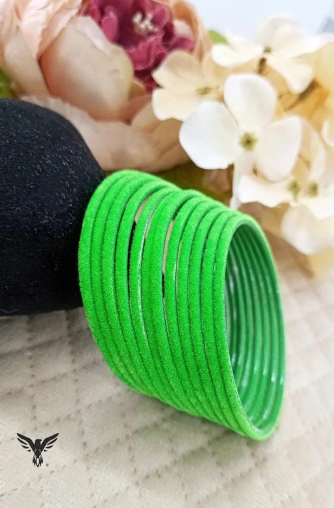 Vahini green velvet bangles For Women