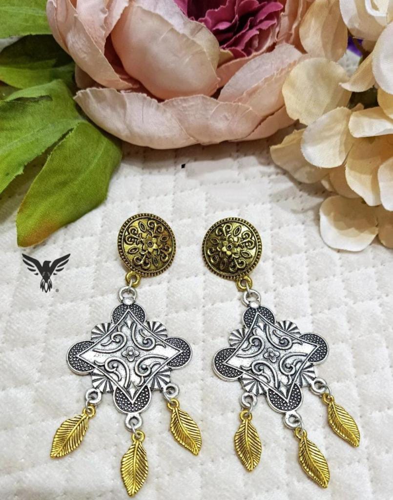 Kaia Beautiful Silver Look Alike Earings in dual tone For Women