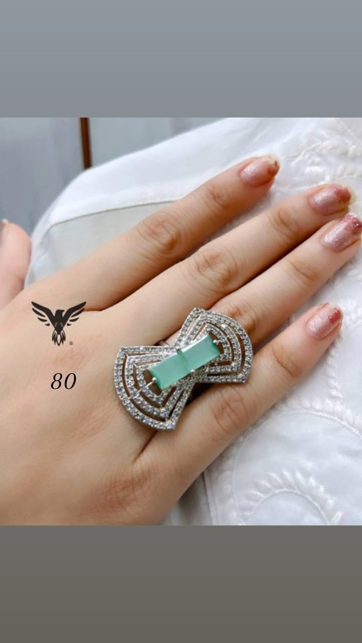 Shinda Diamond Ring In Mint For Women