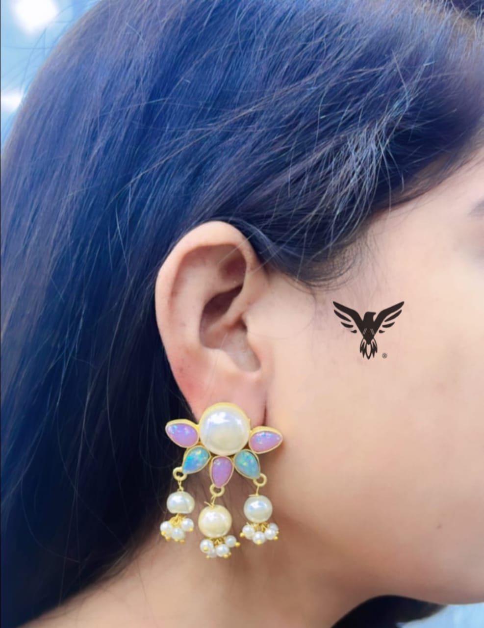 Alani Duzy Earring in Multicolour With Pearls For Women