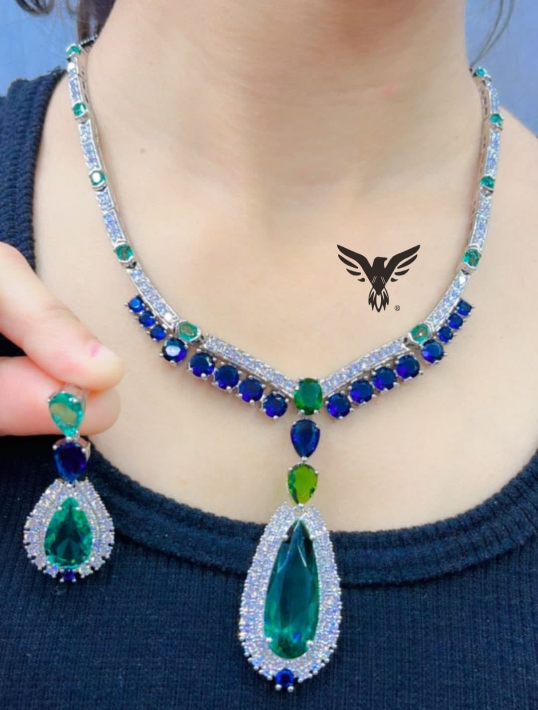 Grace american diamond with swaroski stone Sleek necklace for women