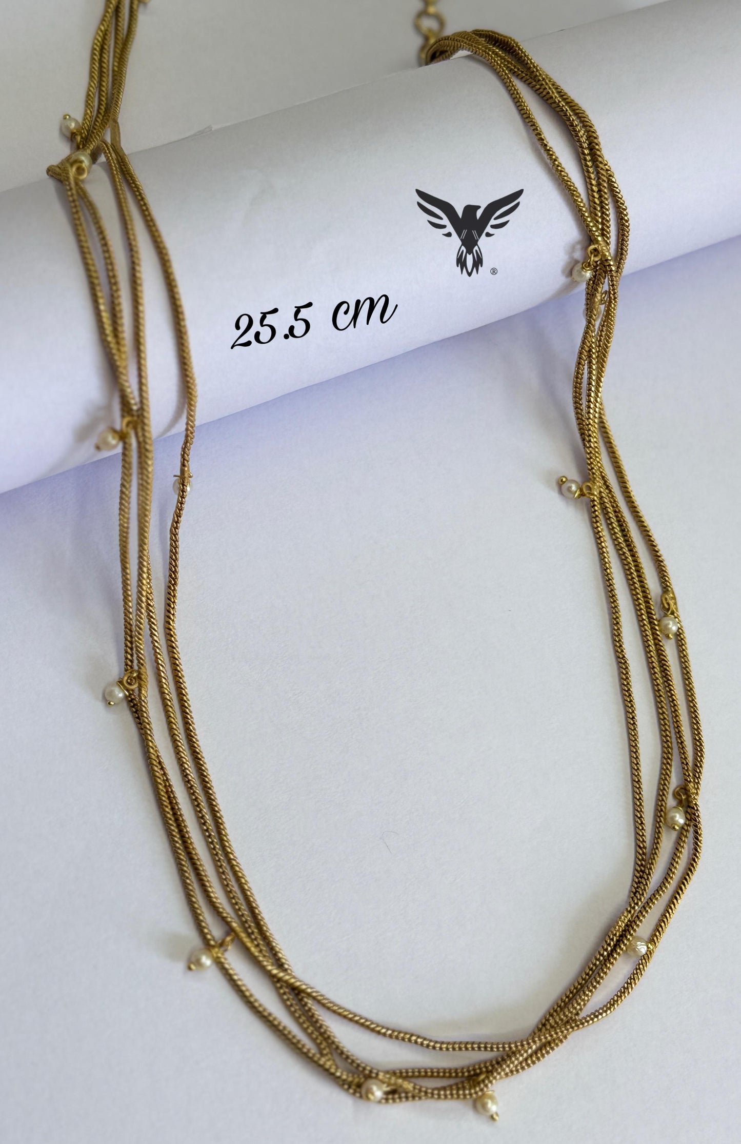 Four Layered Brass gold plated chain Daily wear use For Women