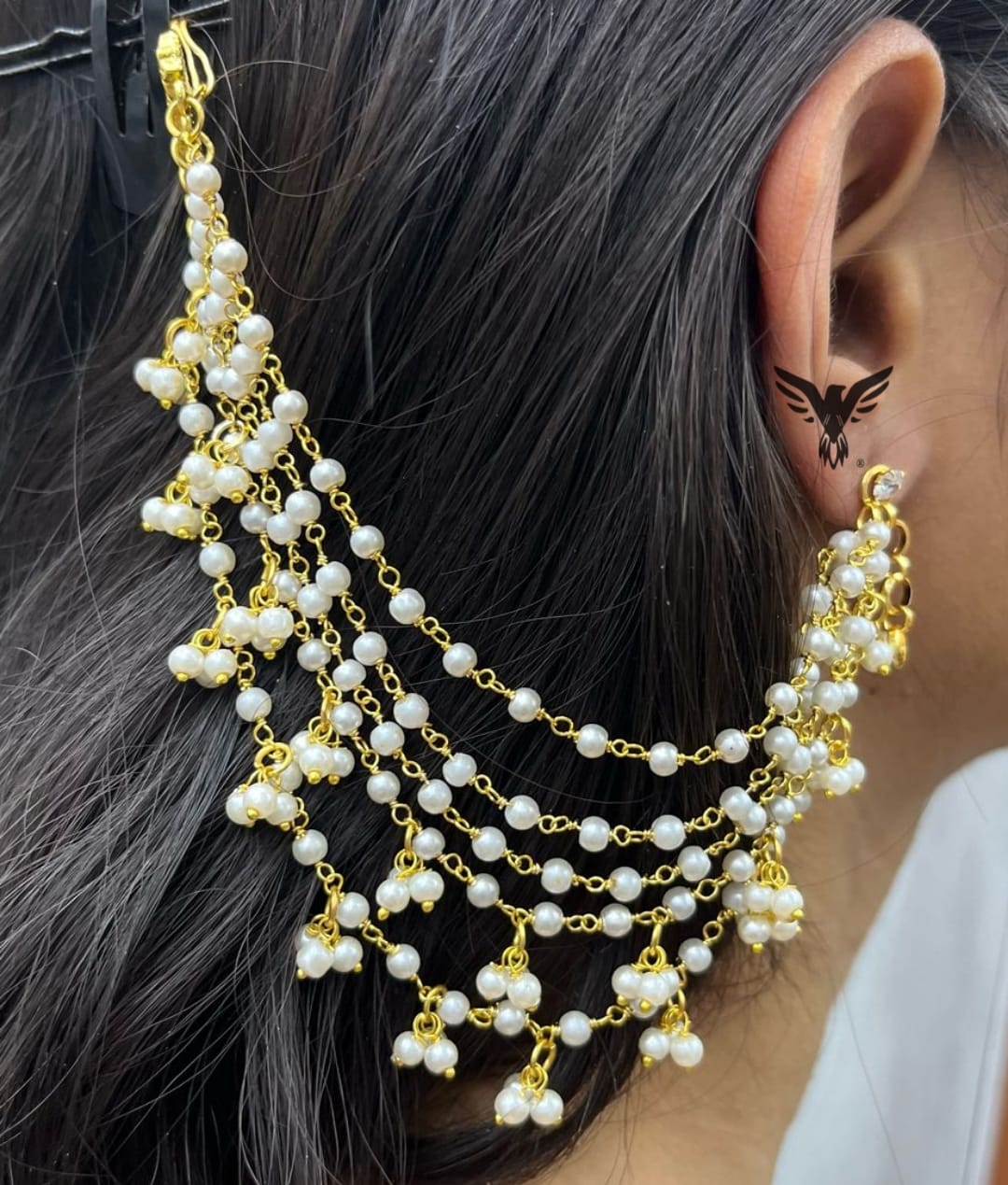 Five layered pearls kaanchain For Women