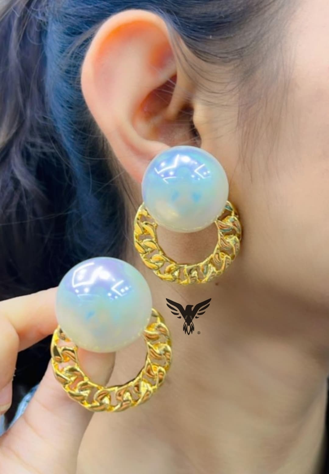 PEARL WITH HOOP EARRINGS FOR WOMEN