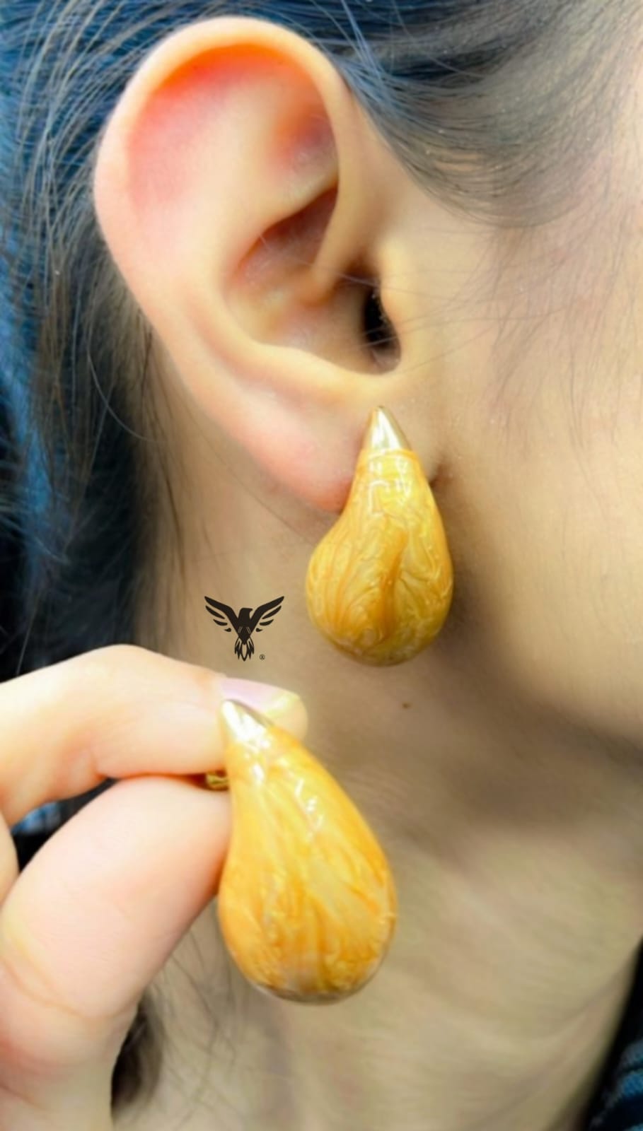 DROP BROWN STUD EARRINGS FOR WOMEN