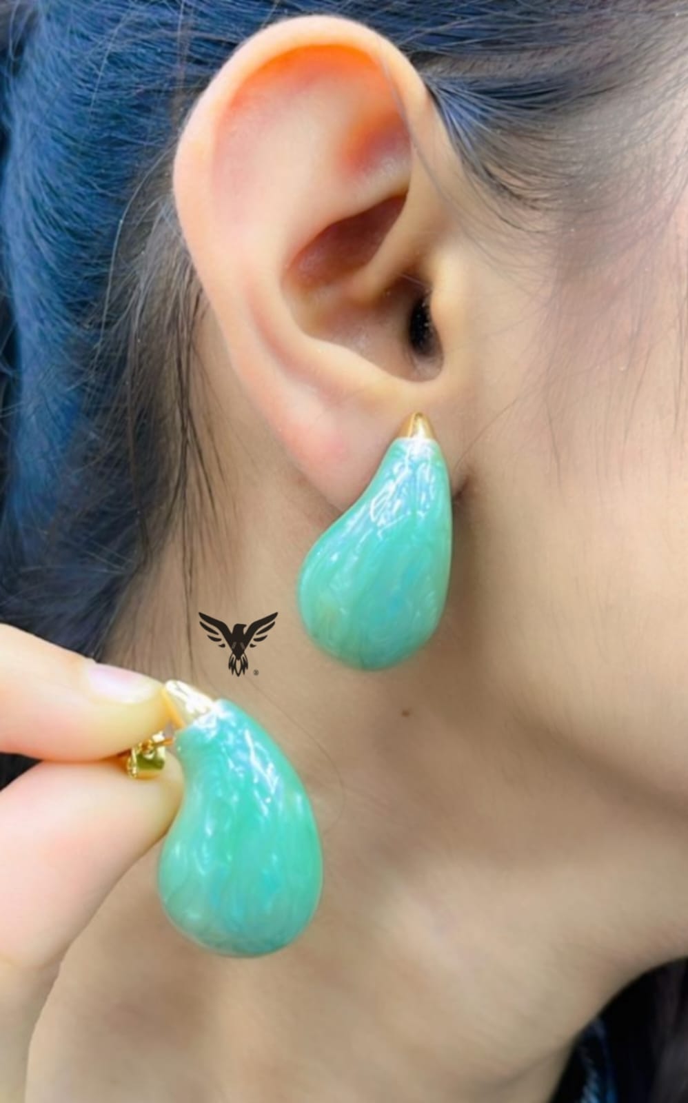 DROP TURQUOISE STUD EARRINGS FOR WOMEN