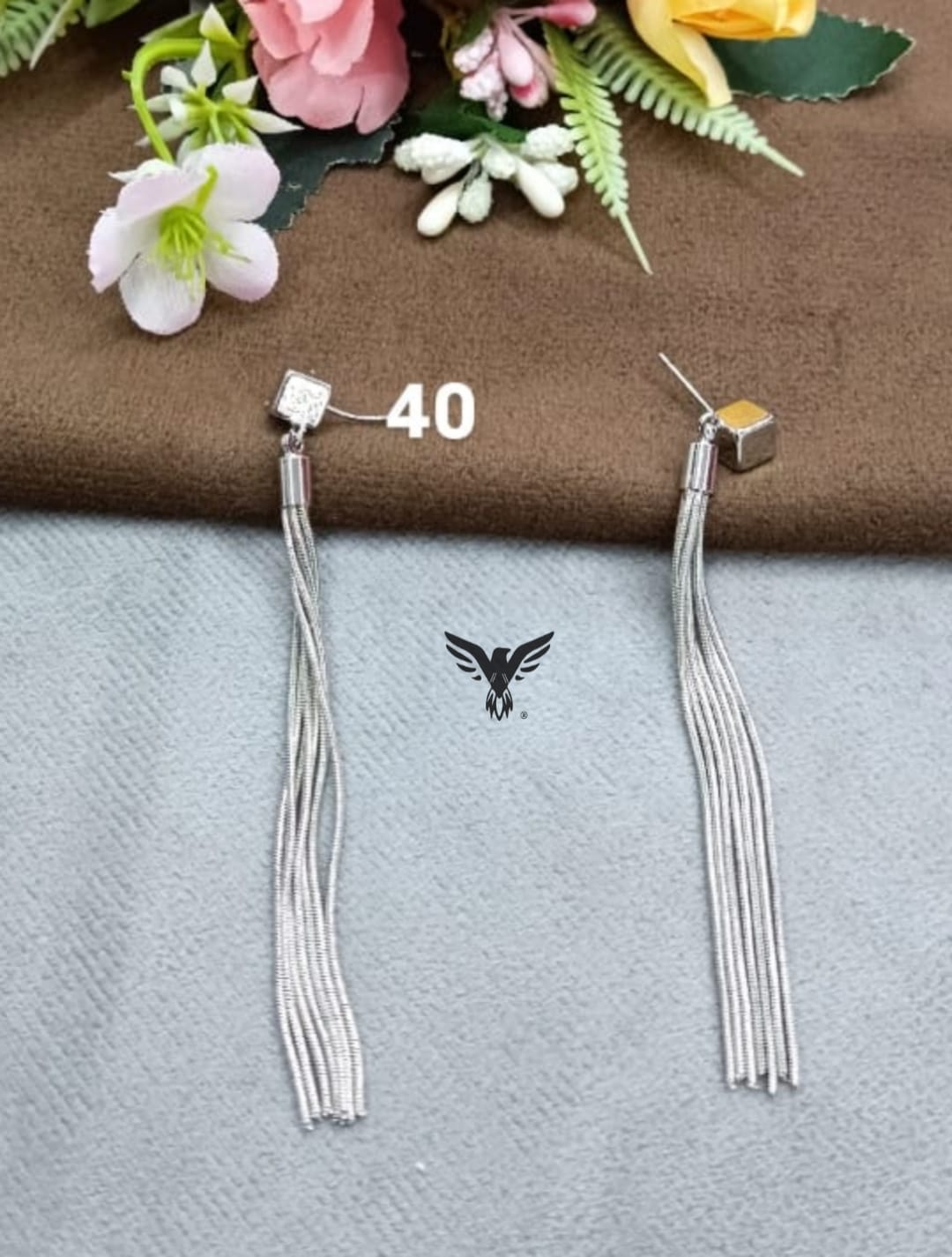 DROP LONG KNOTTED EARRINGS FOR GIRLS IN SILVER POLISH