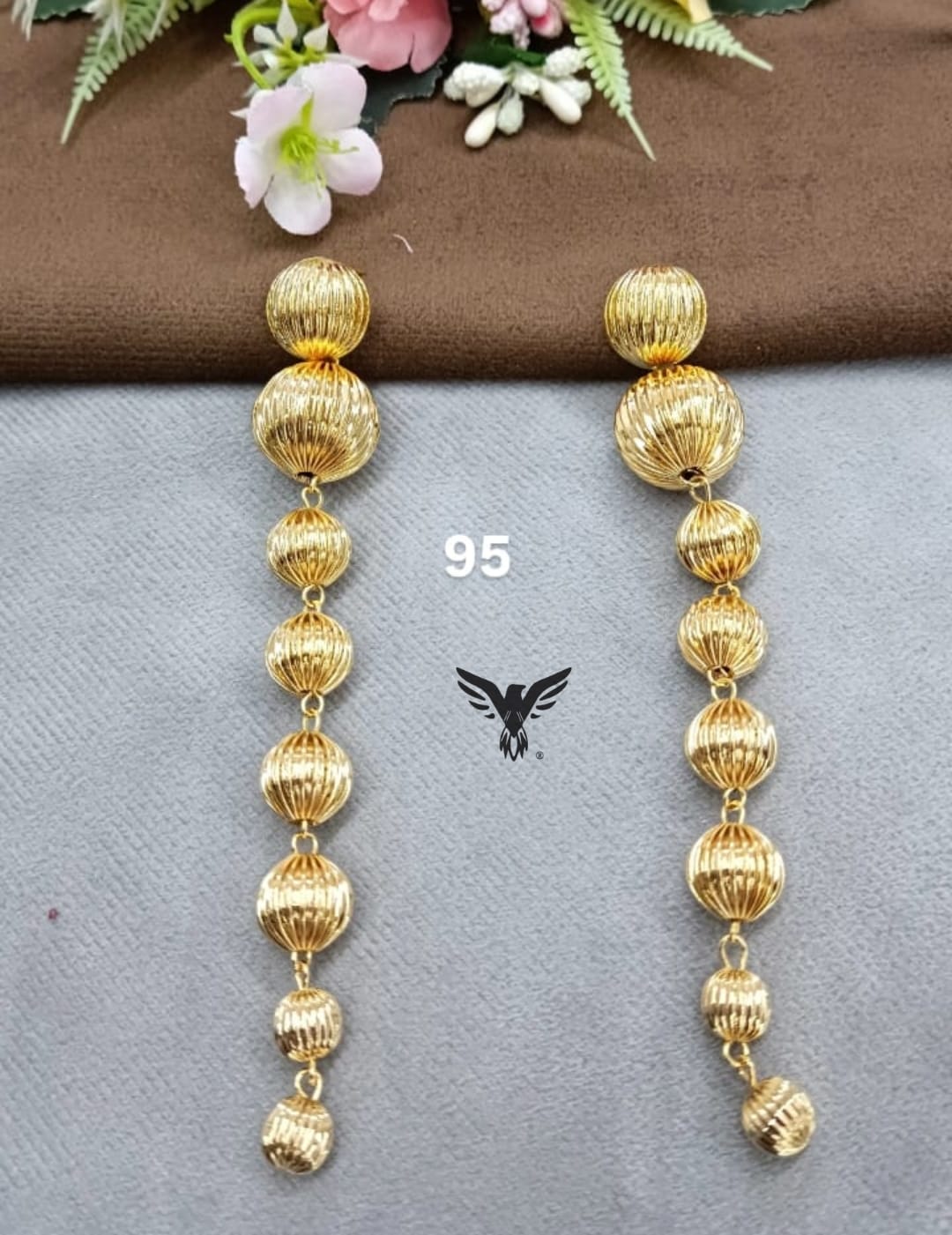 LONG DEEPIKA PADUKONE INSPIRED VIRAL EARRINGS FOR GIRLS IN GOLDEN POLISH