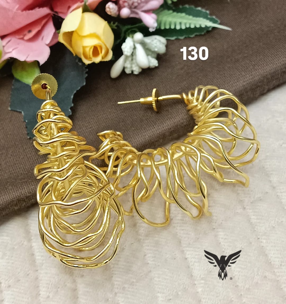COIL CHARM HOOPS IN GOLDEN POLISH FOR GIRLS