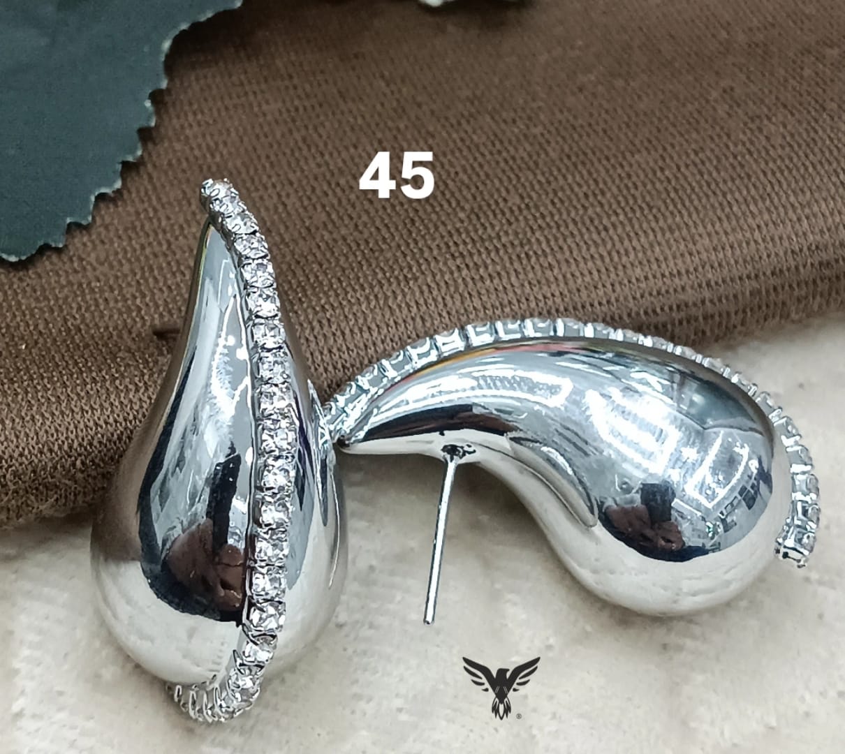 WATER DROP SILVER STUD EARRINGS FOR WOMEN