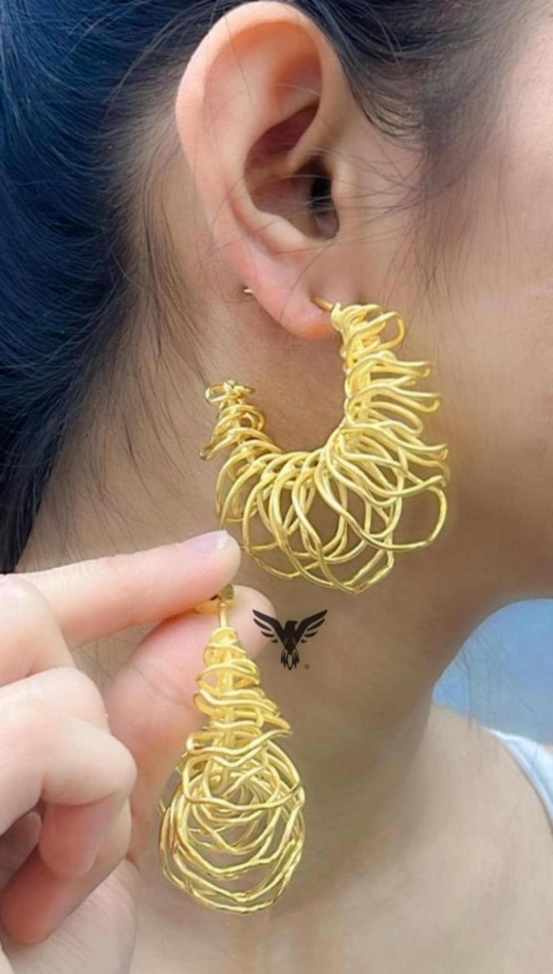 COIL CHARM HOOPS IN GOLDEN POLISH FOR GIRLS