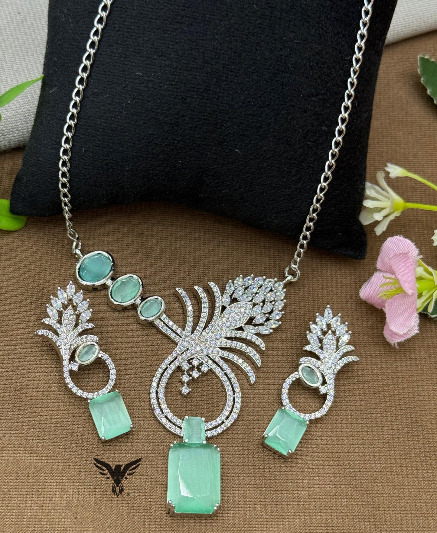 Methili pendent set with chain for women