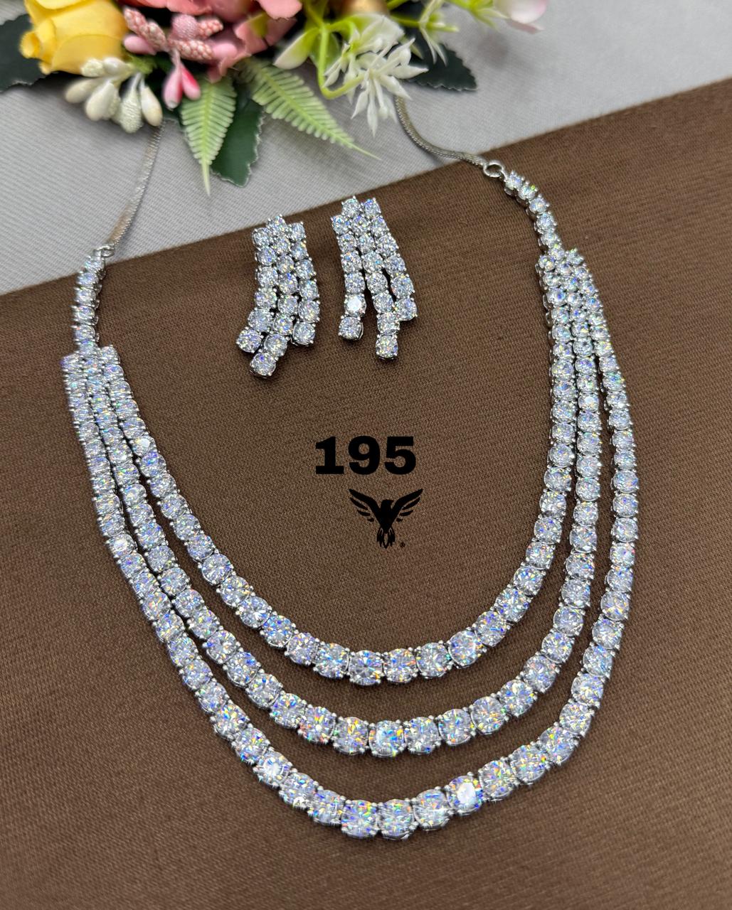 Solitaire three layered Golden polish diamond necklace for women
