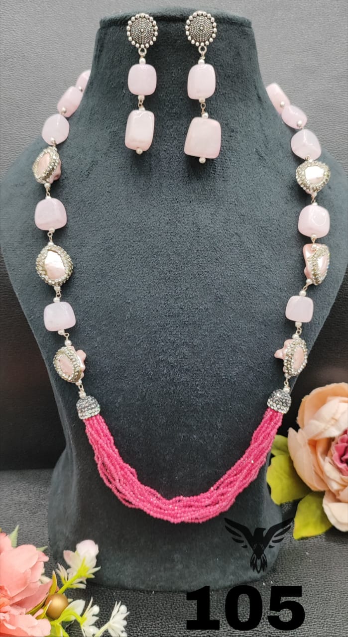 BAROQUE WITH HYDRO STONES MALA IN PINK FOR WOMEN