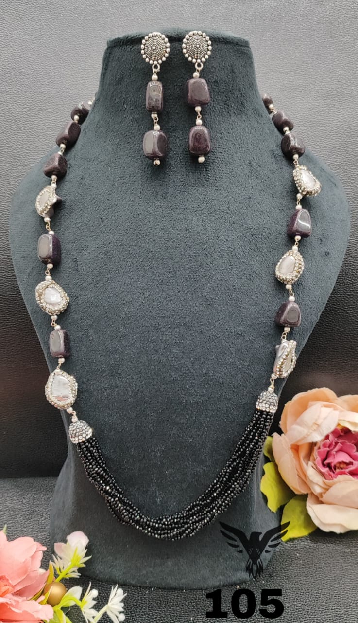 BAROQUE WITH HYDRO STONES MALA IN GRAY FOR WOMEN
