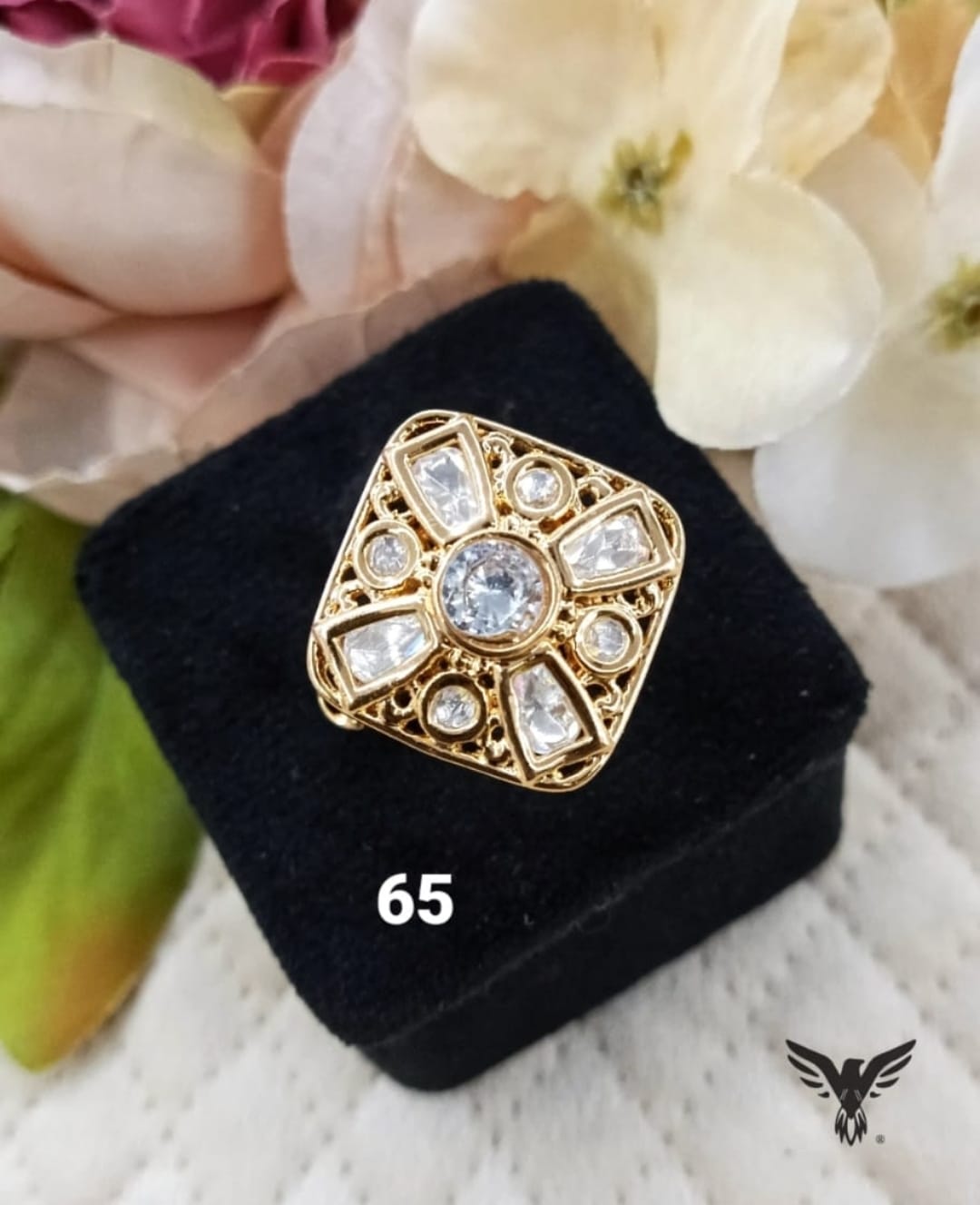 DIMAND SHAPE MOSSINITE RING WHITE FOR WOMEN