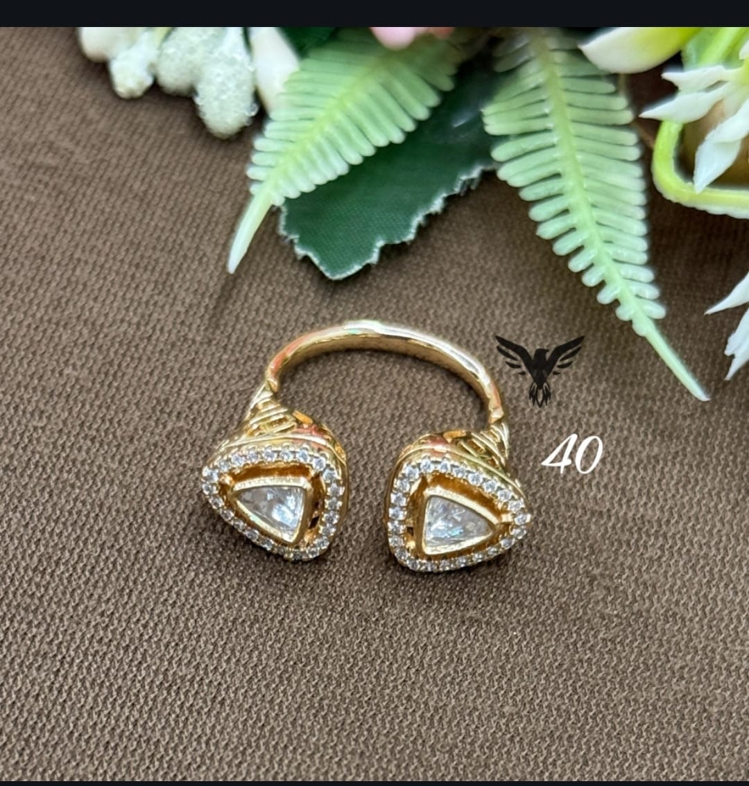 SILVER MOISSANITE POLKI RING IN FOR WOMEN