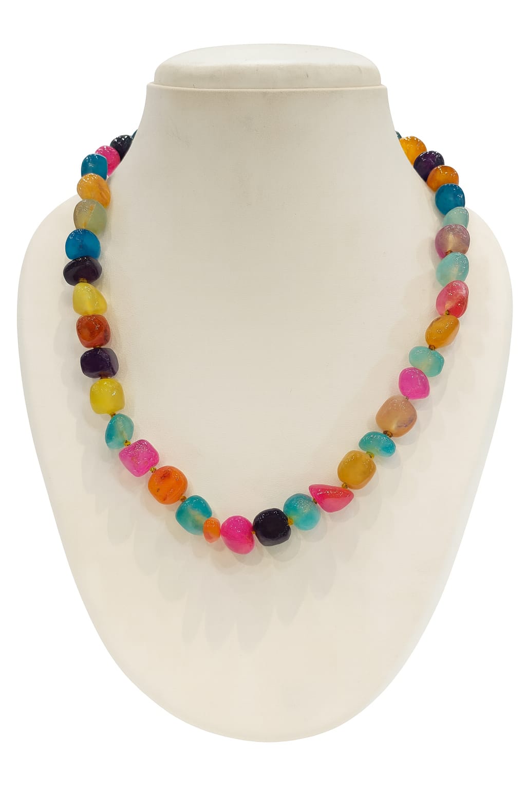 SINGLE LAYER MULTI COLOUR ONYX BEADS MALA FOR WOMEN