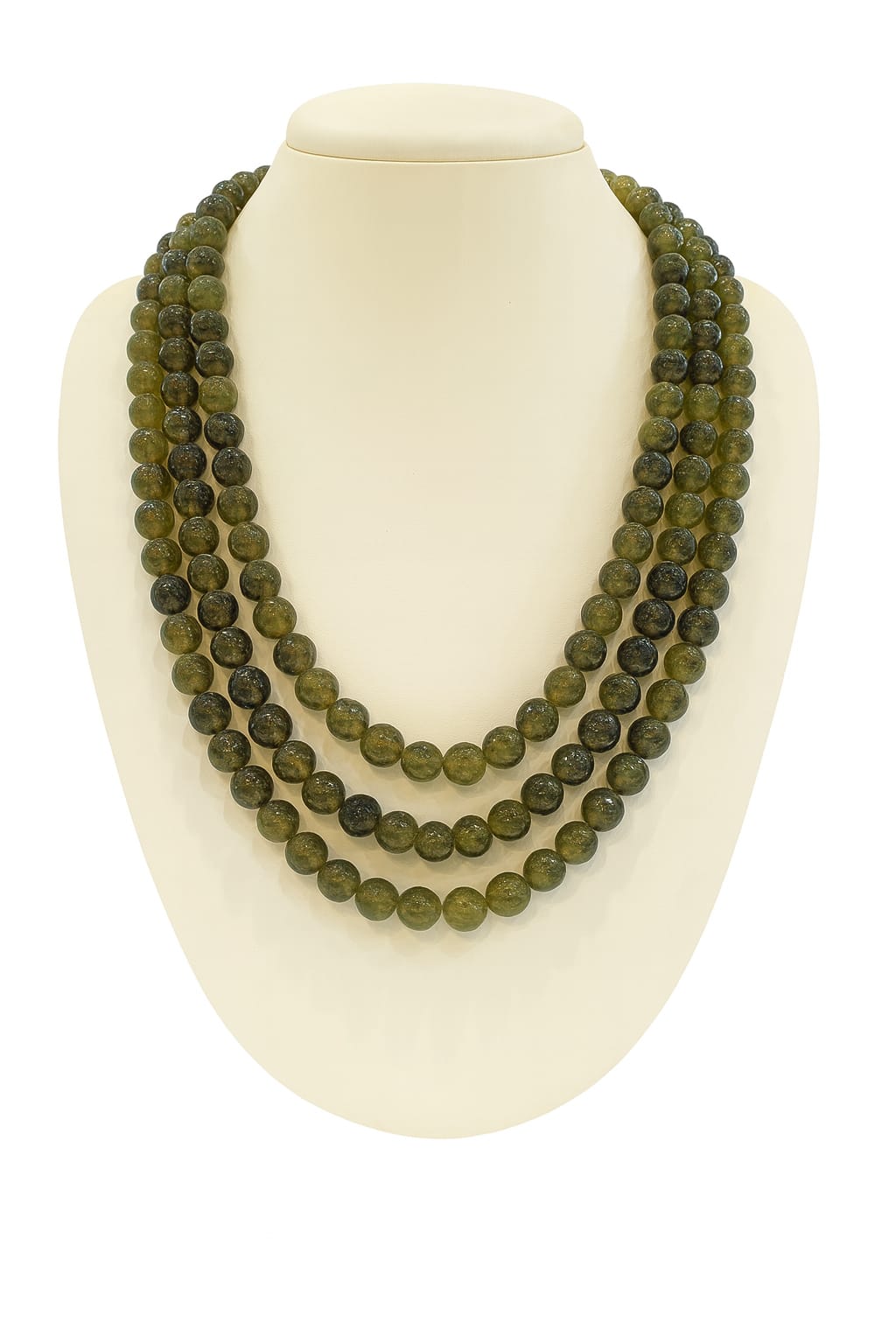 THREE LAYER ONYX BEADS GREEN MALA FOR WOMEN