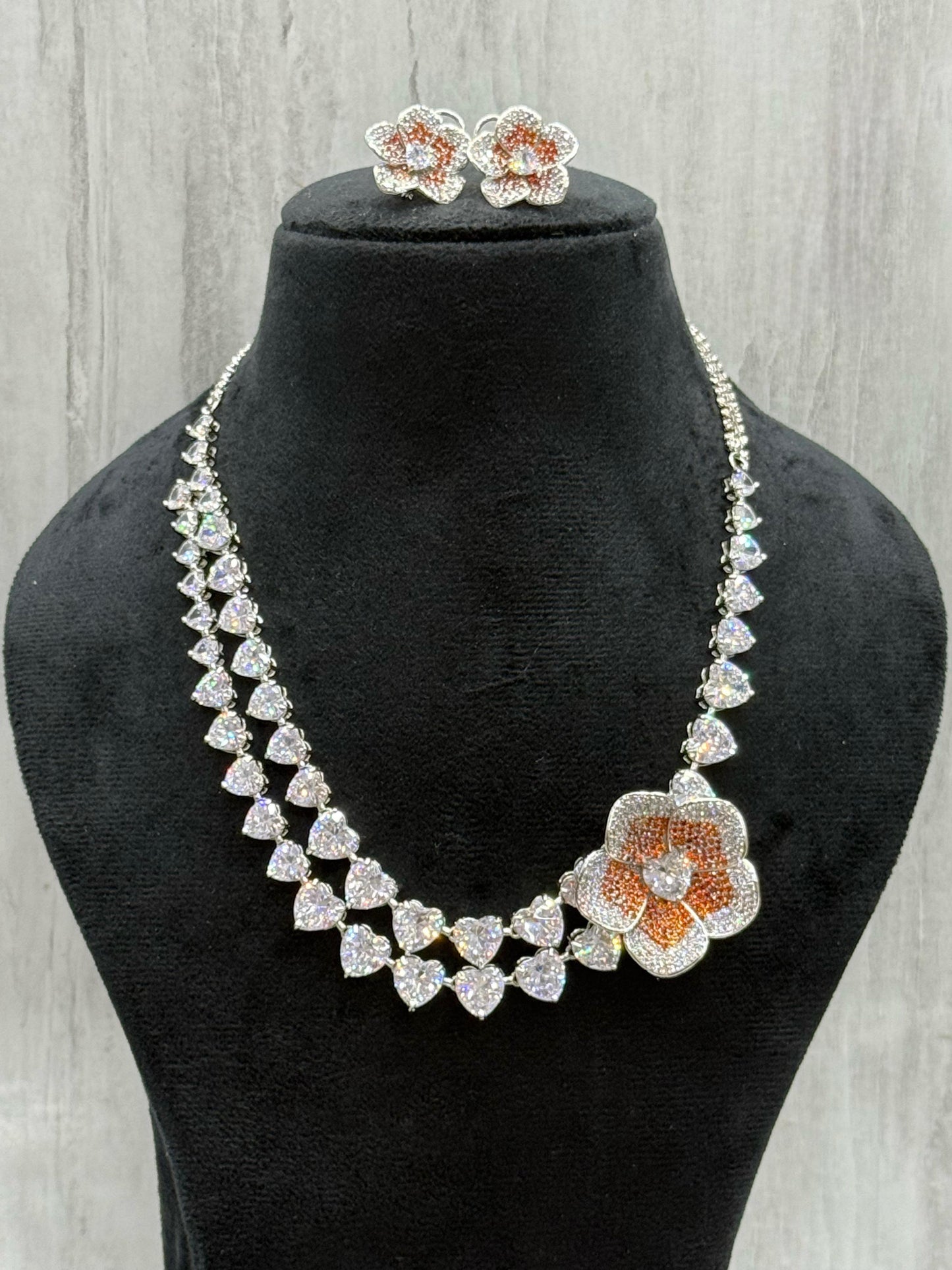 NEETA AMBANI SWAROSKI NECKLACE IN ORANGE FOR WOMEN