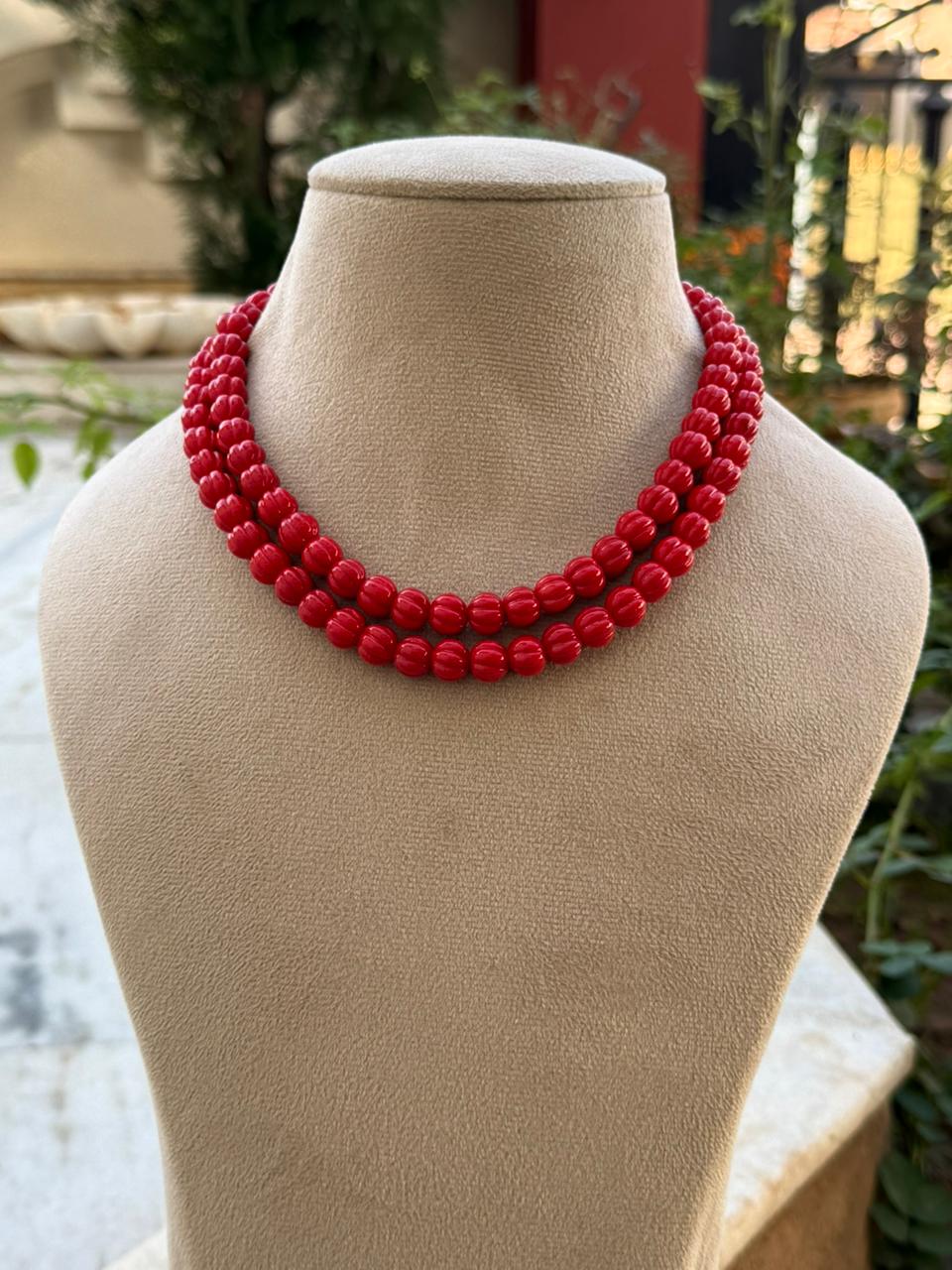 pumpkinea beads two layar mala for woman