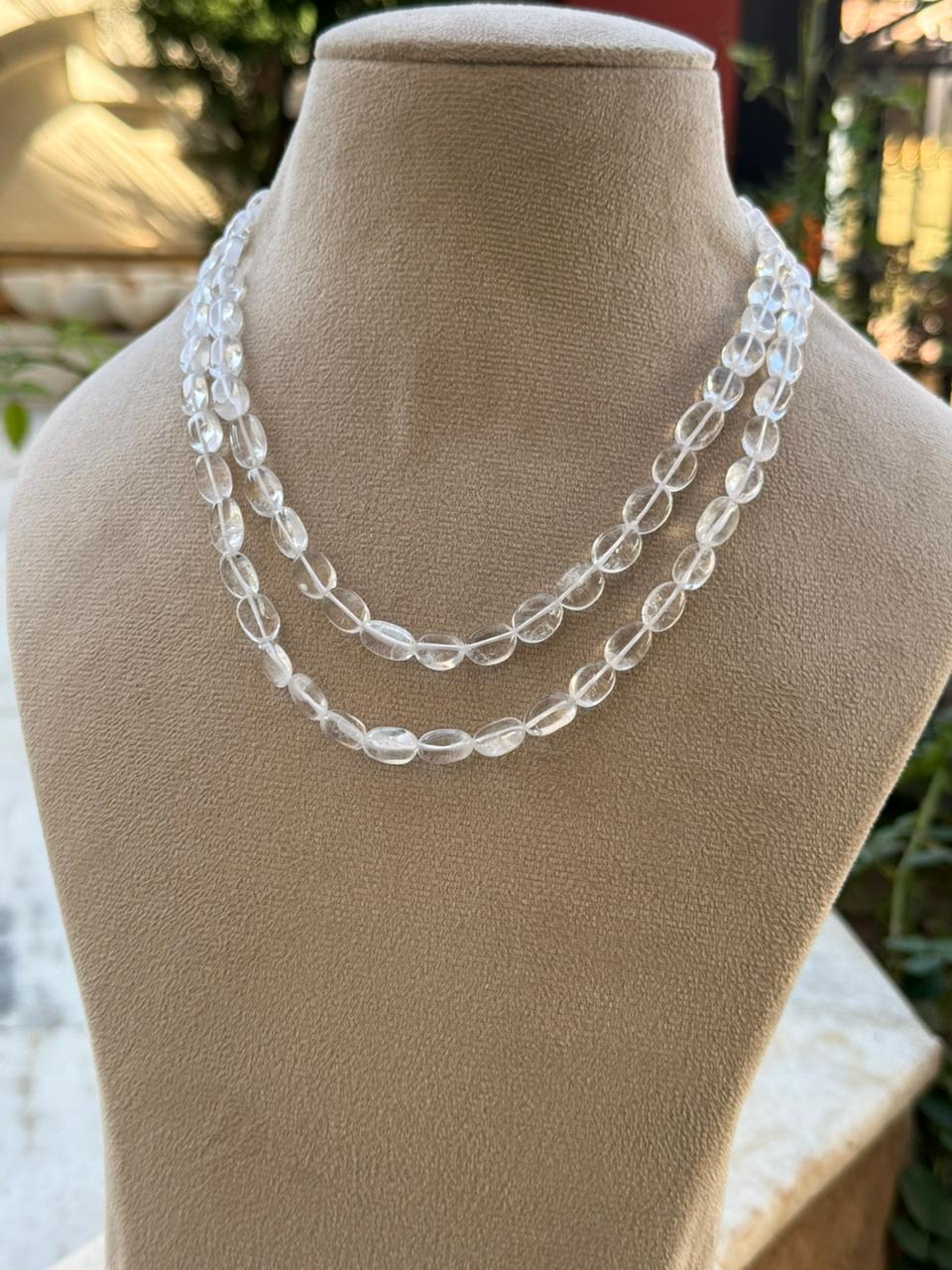 crystal pearl two layar mala for woman