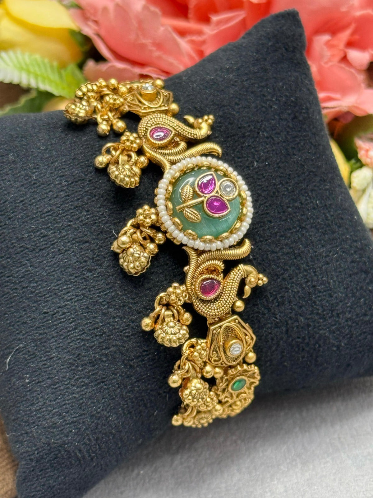 Kundan Golden Plated Bracelet for woman