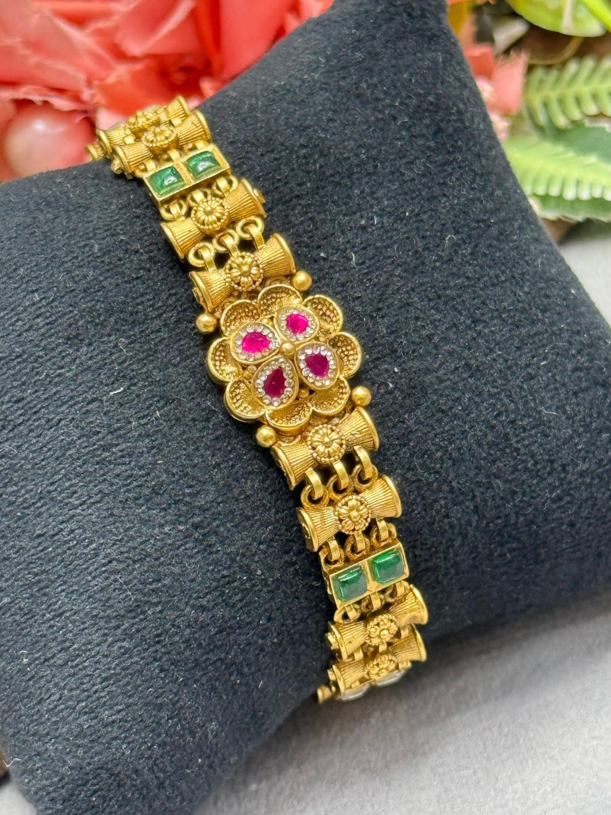 Chain With floral Rajwadi Bracelet for woman