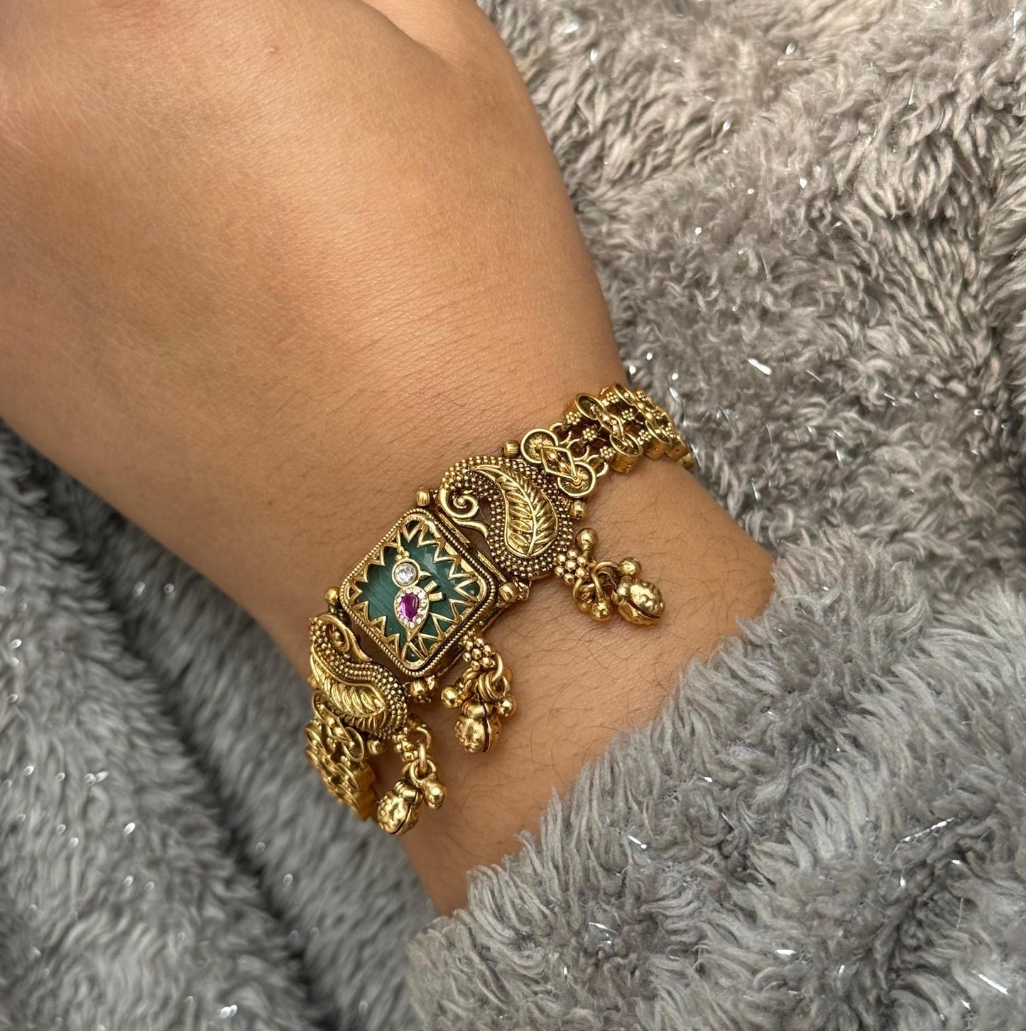 Bird Gold Plated Rajwadi Bracelet for woman