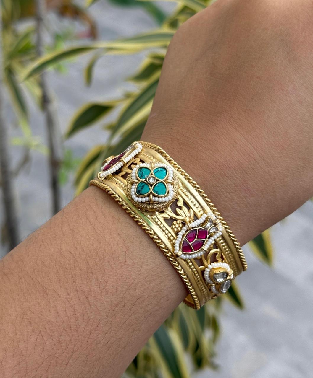 Gold Plated Multicolored Antique Bracelet