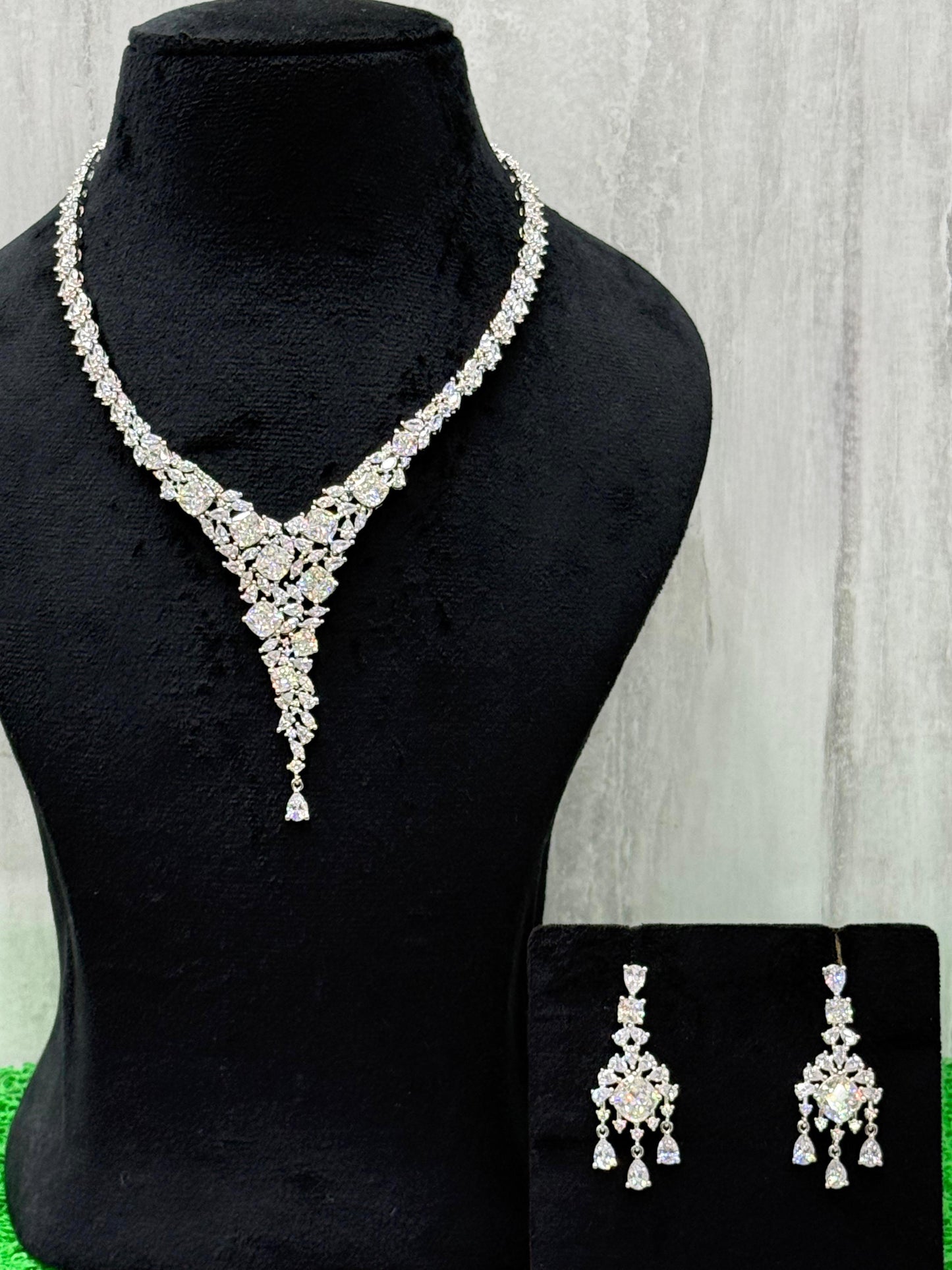 Cubic Zirconia CZ Necklace In White