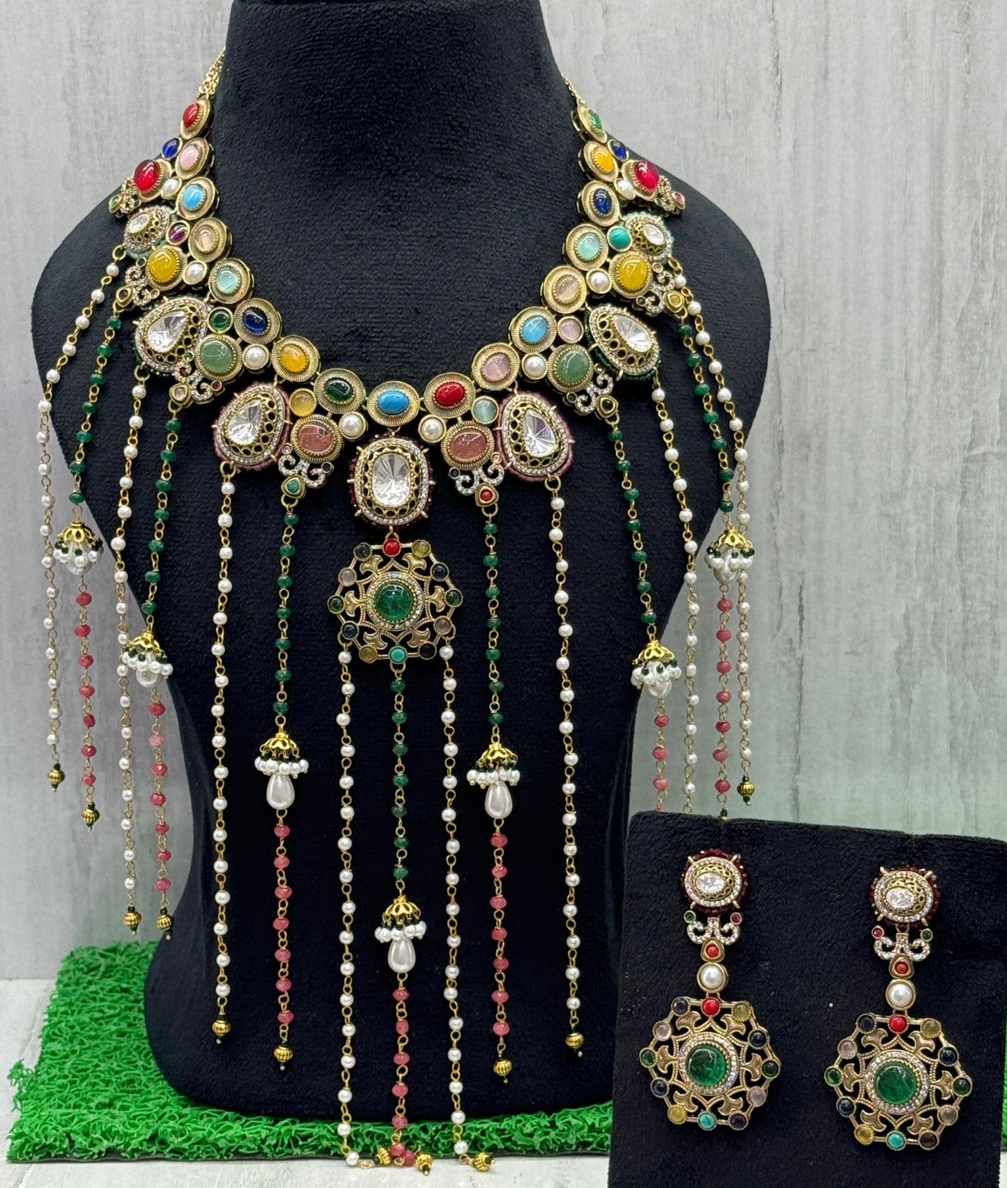 Sabyasachi Inspired With Precious Stones Strings Necklace