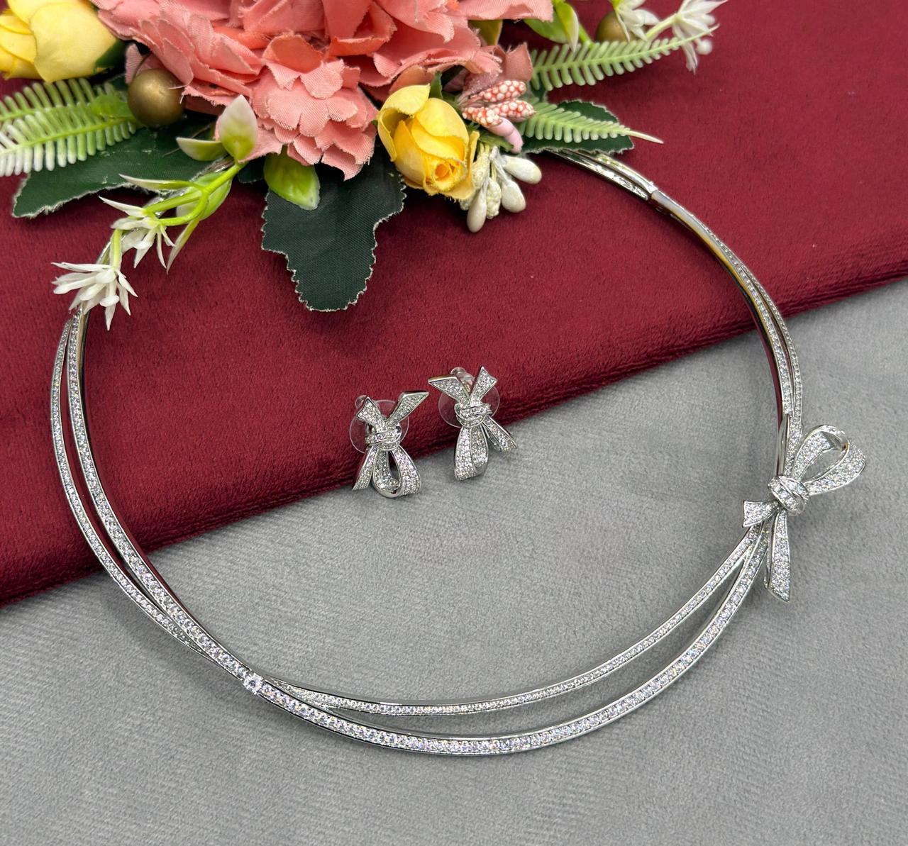 Sleek Bow Hasli Elegant Stylish IN CZ