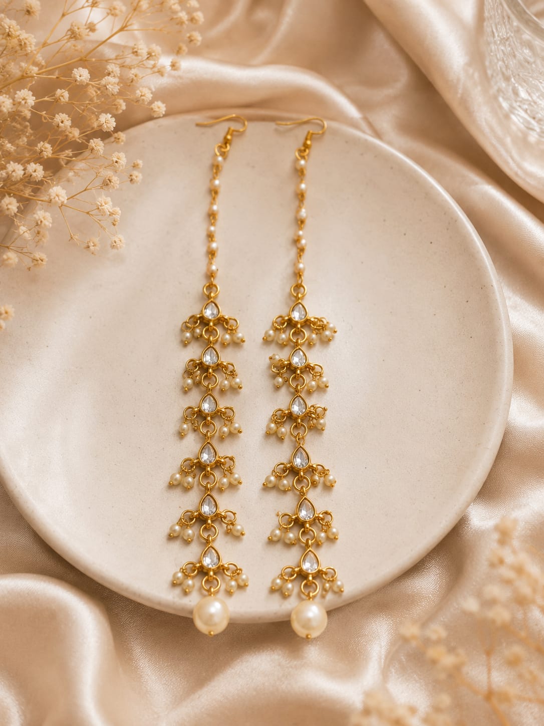 Kundan Earring With Kaanchian For women And Girls